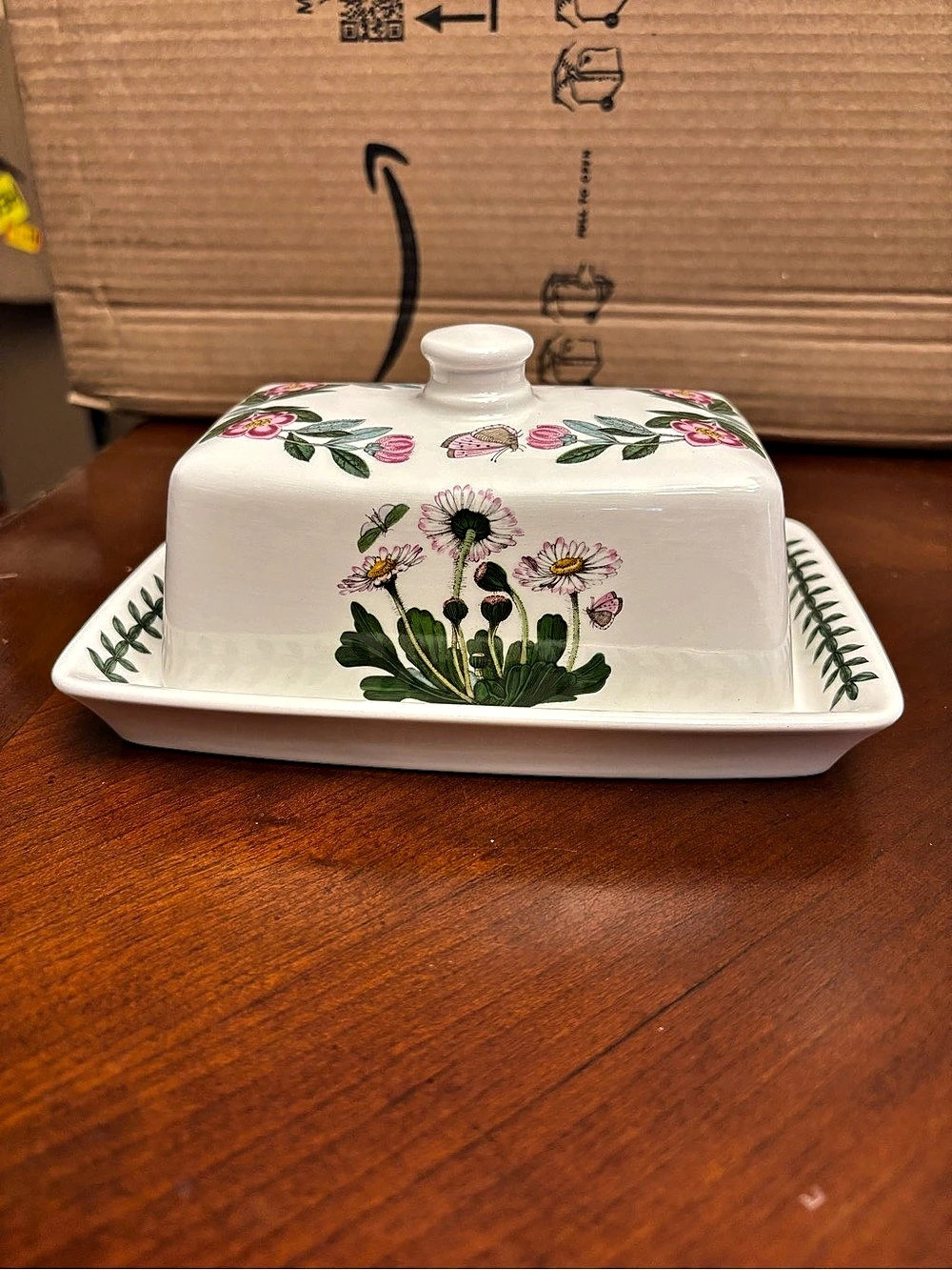 Portmeirion Botanic Garden Covered Butter Dish & Tray
